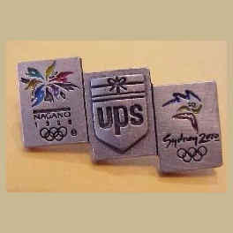 SYDNEY OLYMPICS UPS PIN UNITED PARCEL SERVICE NAGANO 1998 PEWTER BRIDGE PIN