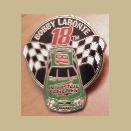 NASCAR RACE CAR PIN BOBBY LABONTE FLAGS CAR