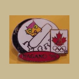 NAGANO 1998 OLYMPIC CANADA NOC MASCOT SNOWBOARD PIN