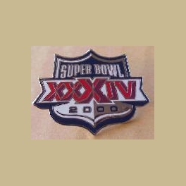 NFL SUPER BOWL 34 ATLANTA WHITE PLATED LETTERS PRIMARY LOGO PIN