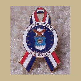 UNITED STATES AIR FORCE USA PATRIOTIC RIBBON PIN CLOISONNE 1-38