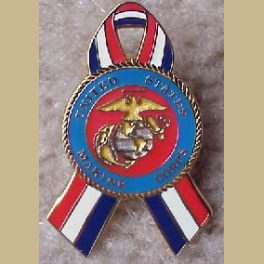 UNITED STATES MARINE CORPS USA PATRIOTIC RIBBON PIN CLOISONNE 1-38